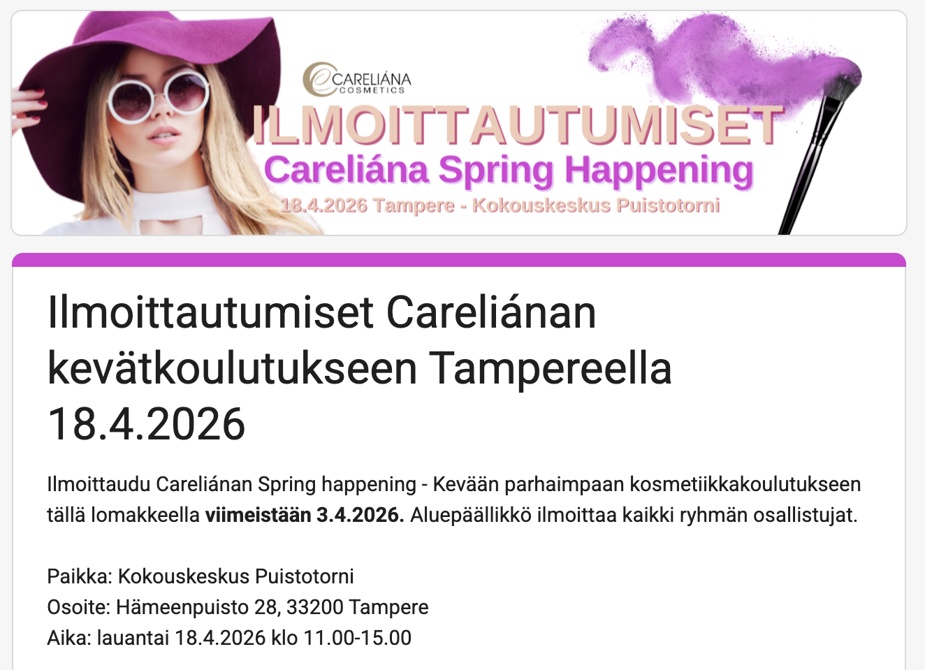 Read more about the article AP-INFO: ILMOITTAUTUMISLOMAKE TAMPEREELLE. Ilmoittautumiset viimeistään 3.4.2026